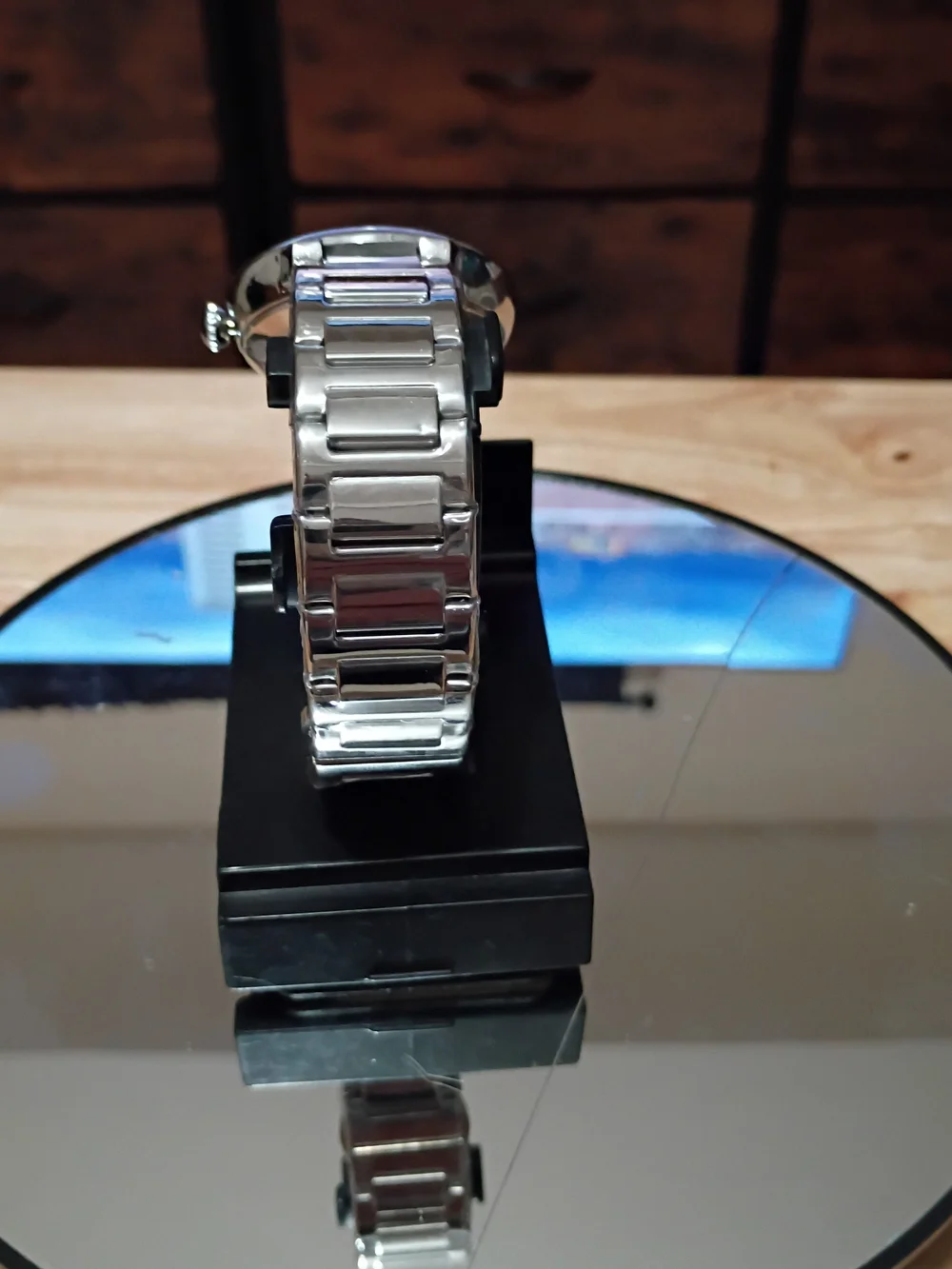 Classic Men's Silver Roman Numeral Dress Watch fully automatic Cartier style